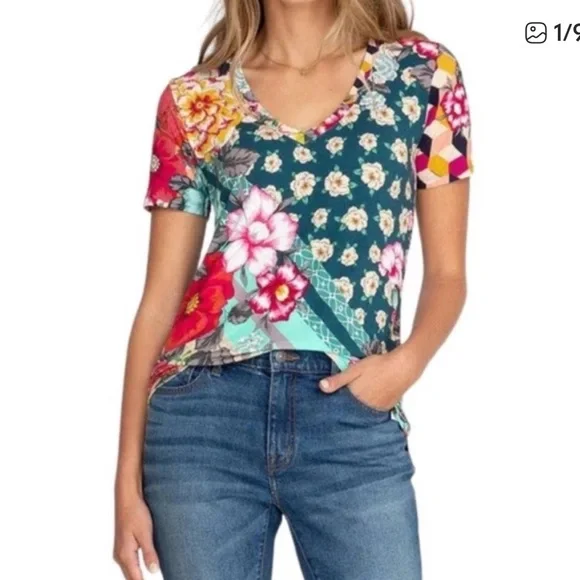 Johnny Was Nellie Favorite' floral tee Sz S - Picture 2 of 12